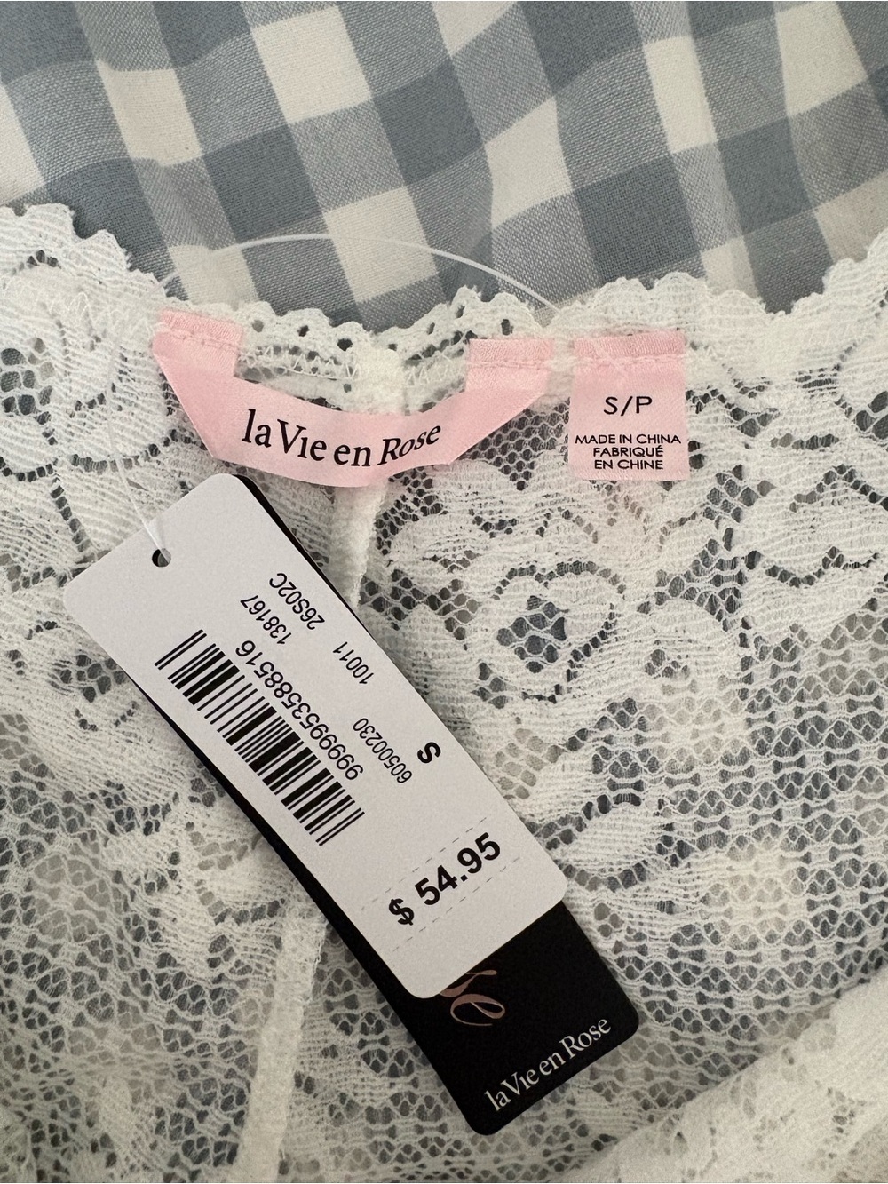 La Vie En Rose White V-Neck Lace Slip/Nightie - Picture 3 of 4